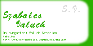 szabolcs valuch business card